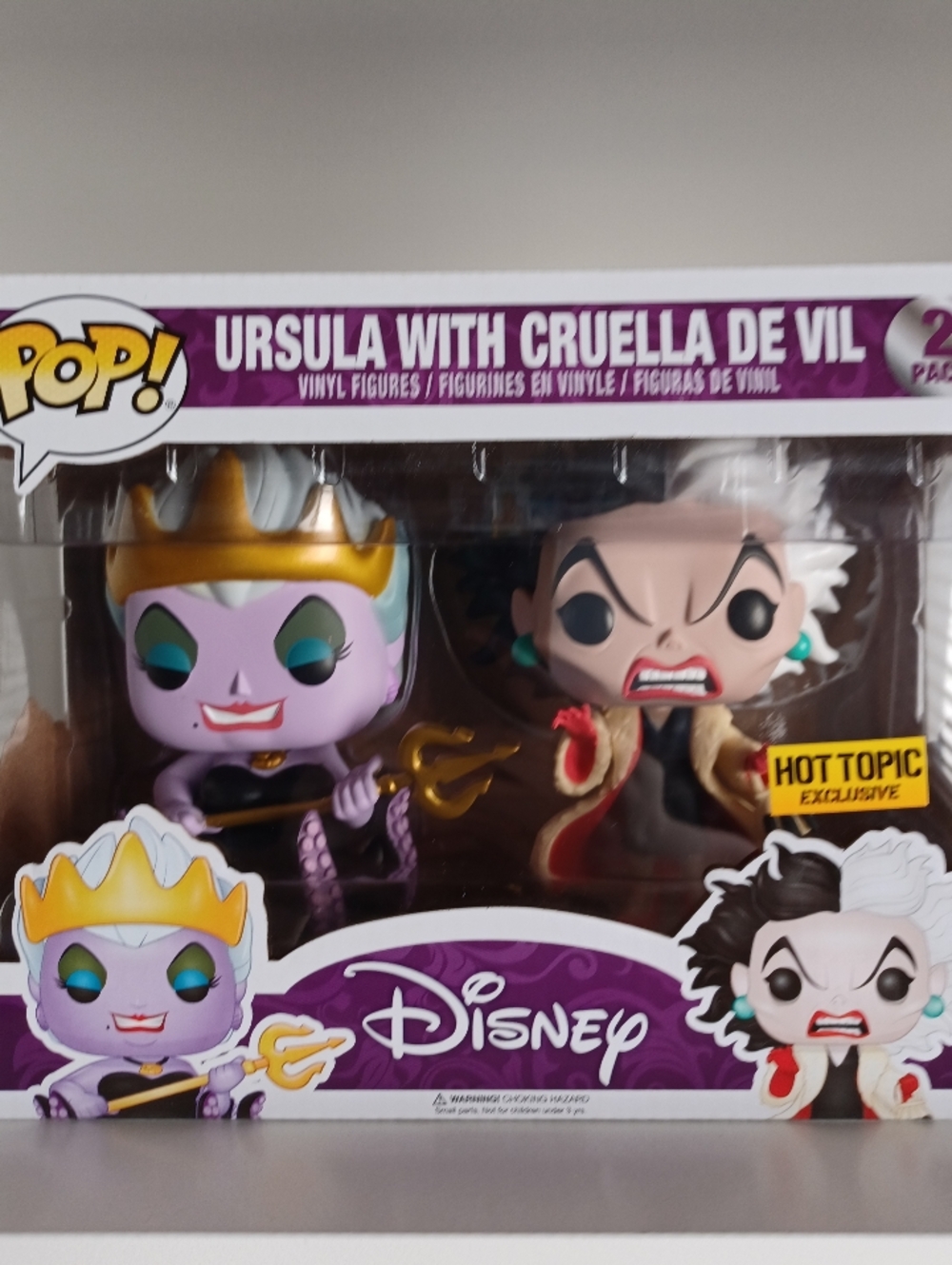 Disney Villains Ursula‎ With Cruella De Vil 2 Pack Vinyl Figure Funko Pops
